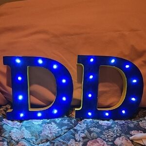 Handpainted Blue LED Light-Up Letters